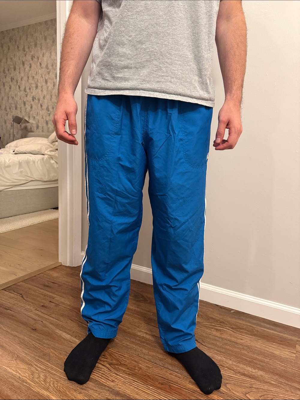 adidas retro Track Pants with White Side Stripes